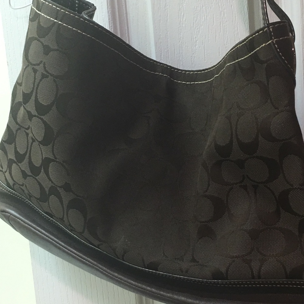 Dark Brown Coach purse with duster bag